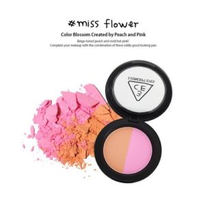 [3CE] Duo Color Face Blush Make Me Blush Miss Flower (Color Blossom Created by Peach and Pink) 10g