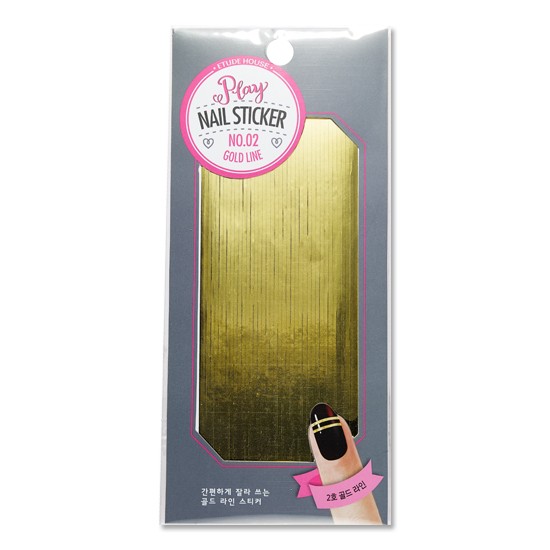 ETUDE HOUSE NAIL TOOLS PLAY NAIL STICKER #2 GOLD LINE
