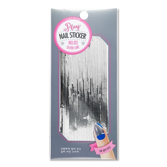 ETUDE HOUSE NAIL TOOLS PLAY NAIL STICKER #3 SILVER LINE