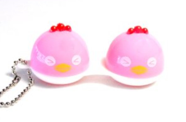 Contact Lens Case Keychain Chick