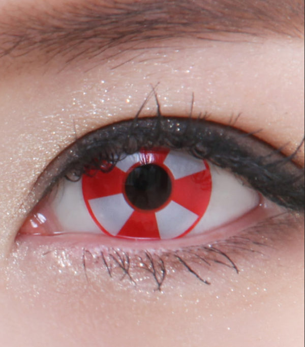 GEO CRAZY LENS WHITE AND RED SF-04 HALLOWEEN COLOR LENS
