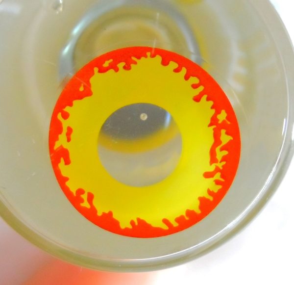 GEO CRAZY LENS SF-75 FLAME YELLOW RED HALLOWEEN COLOR LENS