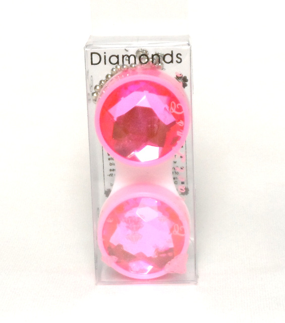 Keychain Diamond Pink Contact Lens Case